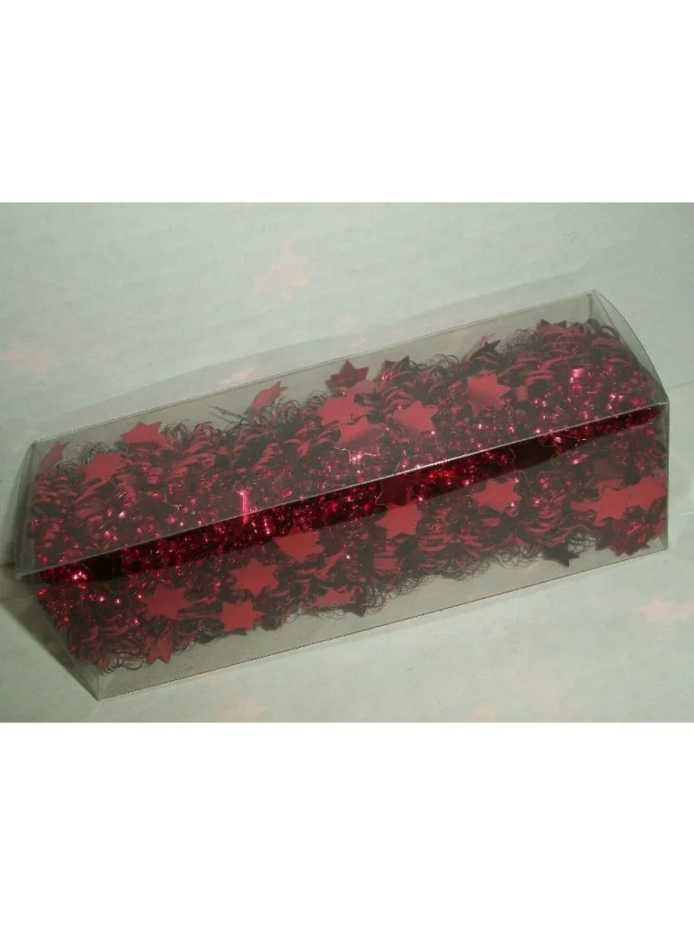 9' Red Tinsel Garland Stars Mini Trim Christmas Tree Wedding Table Decor Target